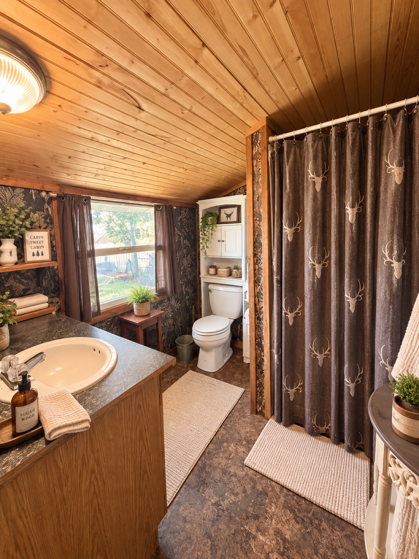 Full bathroom inside the ranch cabin